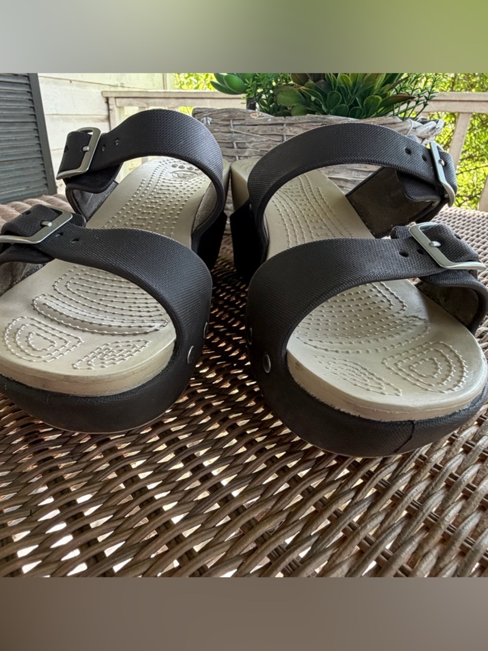 Wedge Sandal Slide with Buckles - Picture 3 of 7